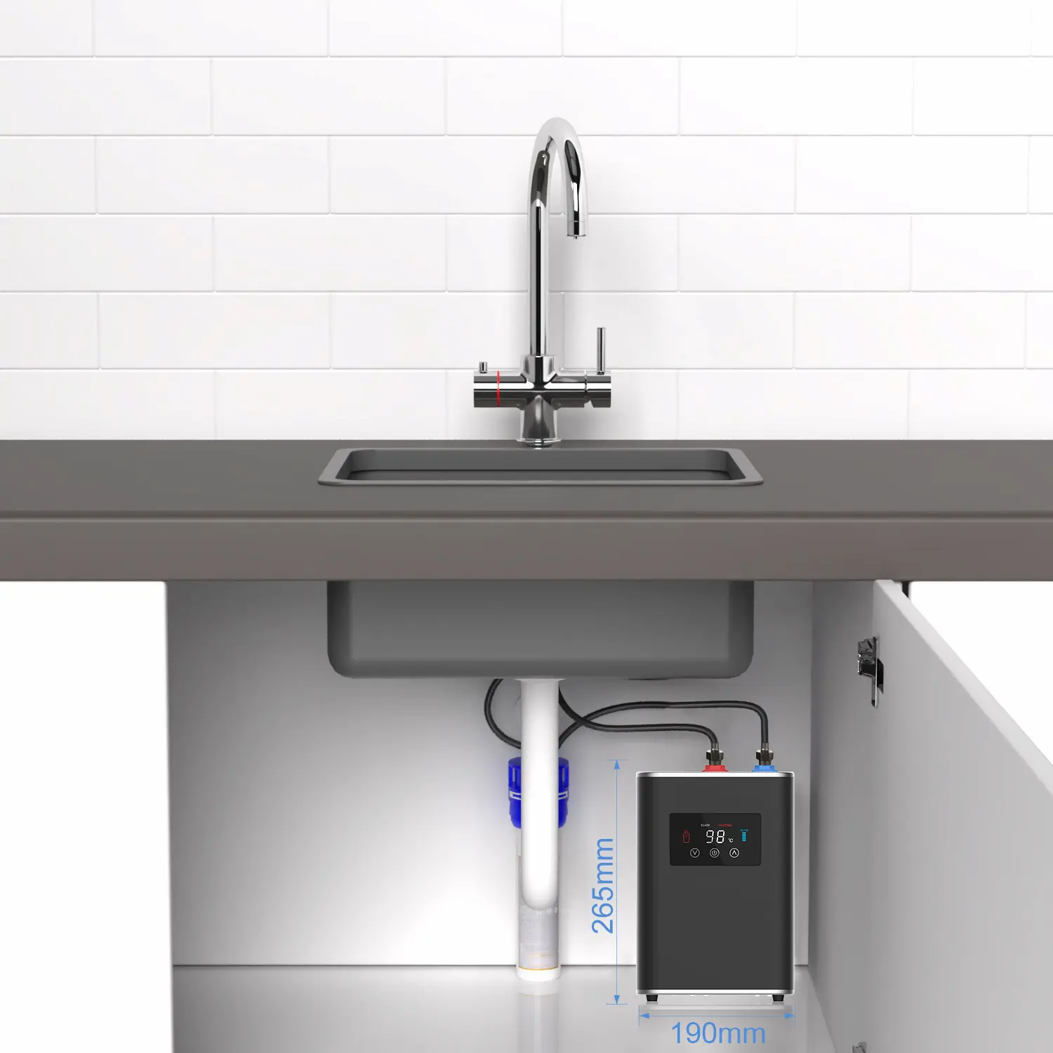 small size water boiler under the sink